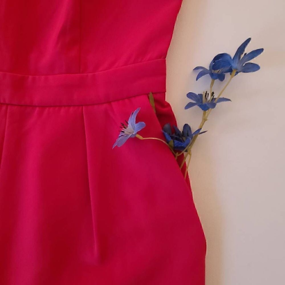 Boston Proper Womens Sleeveless Jumpsuit Back Zip Side Pockets Pink Size 0 - Picture 14 of 14